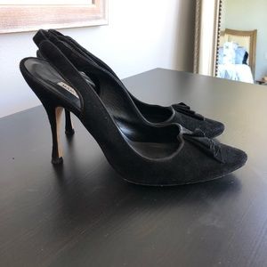 Manolo Blahnik Suede Slingback Heel